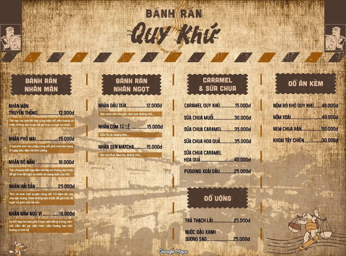 Thực đơn Bánh rán Quy Khứ